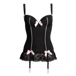 Lovehoney Lingerie Lovehoney Seduce Me Push-Up Basque Set - Large — Lingerie • Black Australia Lovehoney Lingerie Lovehoney Seduce Me Push-Up Basque Set - Large — Lingerie • Black