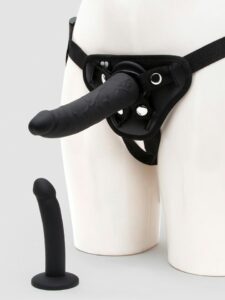 Lovehoney Deluxe Strap-On Harness Kit with 2 Silicone Dildos — Sex Toys • Black