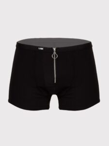 LHM Zip Front Microfibre Boxer Shorts - L / XL — Lingerie • Black