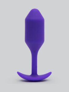B-Vibe Snug Plug 2 Medium Weighted Silicone Butt Plug 4 Inch — Erotic • Purple