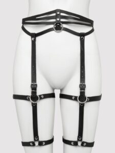 DOMINIX Deluxe Leather Leg Harness — Lingerie • Black