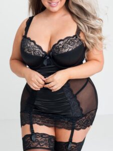 Lovehoney Lingerie Lovehoney Plus Size Treasure Me Black Underwired Plunge Chemise Set - 5X / 6X — Lingerie • Black Australia Lovehoney Lingerie Lovehoney Plus Size Treasure Me Black Underwired Plunge Chemise Set - 5X / 6X — Lingerie • Black