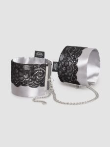 Fifty Shades of Grey Play Nice Satin and Lace Wrist Cuffs — Erotic • Black Australia Fifty Shades of Grey Play Nice Satin and Lace Wrist Cuffs — Erotic • Black