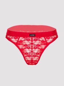 LHM Red Lace Thong - S / M — Erotic • Red