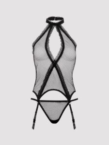 Lovehoney Lingerie Lovehoney Plus Size Provocatease Black Fishnet and Lace Bustier Set - One Size Queen — Lingerie • Black Australia Lovehoney Lingerie Lovehoney Plus Size Provocatease Black Fishnet and Lace Bustier Set - One Size Queen — Lingerie • Black
