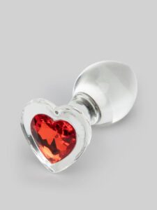 Lovehoney Sensual Glass Jewelled Heart Butt Plug 3 Inch — Sex Toys • Clear