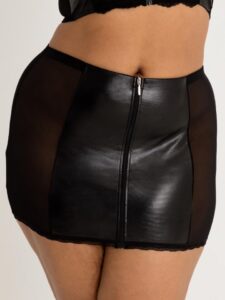 Lovehoney Lingerie Lovehoney Plus Size Fierce Wet Look and Lace Zip-Up Skirt - 1X / 2X — Lingerie • Black Australia Lovehoney Lingerie Lovehoney Plus Size Fierce Wet Look and Lace Zip-Up Skirt - 1X / 2X — Lingerie • Black