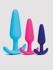 Lovehoney Silicone Butt Plug Set (3 Piece) — Sex Toys • Blue