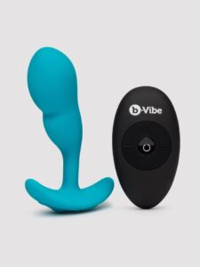 B-Vibe P-Spot Snug Plug Remote Control Silicone Weighted Prostate Plug 95g — Sex Toys • Blue Australia B-Vibe P-Spot Snug Plug Remote Control Silicone Weighted Prostate Plug 95g — Sex Toys • Blue