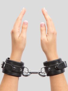 DOMINIX Deluxe Leather Wrist Cuffs — Erotic • Black