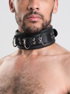 DOMINIX Deluxe Heavy Leather Collar — Erotic • Black Australia DOMINIX Deluxe Heavy Leather Collar — Erotic • Black