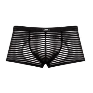 LHM Stripe Mesh Open Back Boxer Shorts - S / M — Lingerie • Black Australia LHM Stripe Mesh Open Back Boxer Shorts - S / M — Lingerie • Black