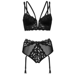 Lovehoney Lingerie Lovehoney Plus Size Parisienne Black Lace Plunge Longline Bra Set - 1X / 2X — Lingerie • Black Australia Lovehoney Lingerie Lovehoney Plus Size Parisienne Black Lace Plunge Longline Bra Set - 1X / 2X — Lingerie • Black