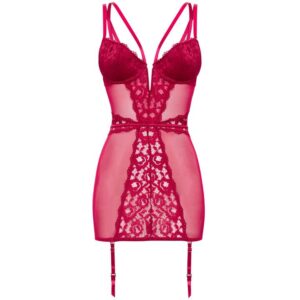 Lovehoney Lingerie Lovehoney Parisienne Wine Lace Plunge Chemise - Medium — Lingerie • Red