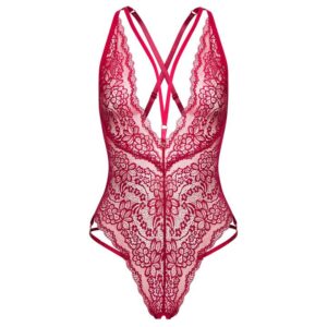 Lovehoney Lingerie Lovehoney Late Night Liaison Wine Crotchless Lace Body - One size — Lingerie • Red
