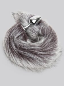 DOMINIX Deluxe Stainless Steel Medium Faux Silver Fox Tail Butt Plug — Sex Toys • Silver Australia DOMINIX Deluxe Stainless Steel Medium Faux Silver Fox Tail Butt Plug — Sex Toys • Silver