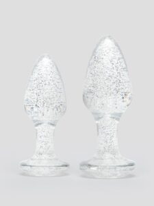 Lovehoney Double Booty Glitter Butt Plug Set — Sex Toys • Clear