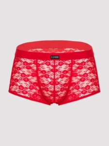 LHM Red Lace Boxer Shorts - S / M — Lingerie • Red