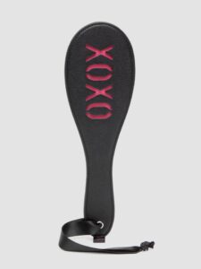 Bondage Boutique Faux Leather Pink XOXO Spanking Paddle — Erotic • Black