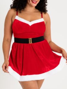 Lovehoney Fantasy Plus Size Santa Flirty Red Velvet Dress - One Size Queen — Lingerie • Red Australia Lovehoney Fantasy Plus Size Santa Flirty Red Velvet Dress - One Size Queen — Lingerie • Red
