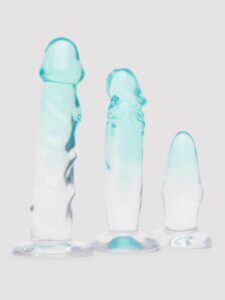 Excellent Power Jelly Ombre Suction Cup Anal Training Set (3 Piece) — Sex Toys • Blue