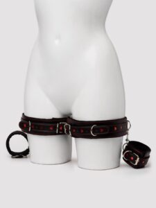 Bondage Boutique Heart Wrist to Thigh Restraints — Lingerie • Black Australia Bondage Boutique Heart Wrist to Thigh Restraints — Lingerie • Black