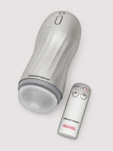 MAXTASY Suction Vibration & Warming Remote Control Male Masturbator (Silver): Suction Tech in a Compact Stroker Maxtasy Suction Vibration & Warming Remote Control Male Masturbator — Sex Toys • Silver