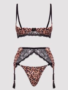 Lovehoney Lingerie Lovehoney Plus Size Wild Paradise Leopard Print Bra Set - 3X / 4X — Lingerie • Brown