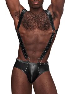 Male Power Black Studded Wet Look Harness Jockstrap - S / M — Lingerie • Black Australia Male Power Black Studded Wet Look Harness Jockstrap - S / M — Lingerie • Black