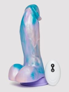 Mythical Fantasy Girthy Remote Control Vibrating Dildo 6.25 Inch - Purple