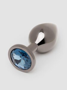 Lovehoney Gunmetal Jewelled Metal Medium Butt Plug 3 Inch - Grey