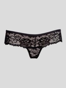 Lovehoney Flirty Black Lace Thong - L / XL - Black