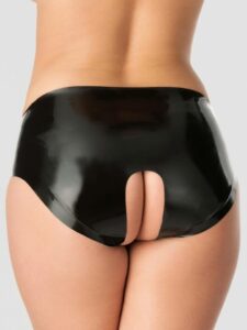 Rubber Girl Latex Crotchless Knickers - Medium - Black