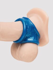 Oxballs Tight Fit Squeeze Cock and Ball Sling Blue Fire - Blue