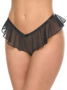 Oh La La Cheri Black Maylah Mesh Knicker - S / M - Black