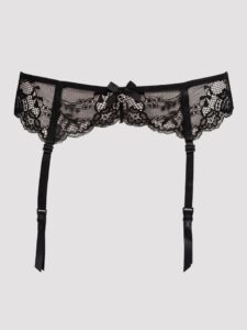 Lovehoney Plus Black Love Me Lace Suspender Belt - 1X / 2X - Black