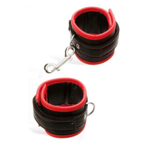 Adam & Eve SCARLET COUTURE BONDAGE CUFFS - Black/Red Restraints Global Shipping