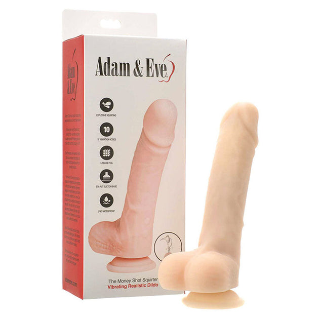 Adam & Eve THE MONEY SHOT SQUIRTER - Flesh 19.8 cm USB Rechargeable Squirting Dong Global Shipping