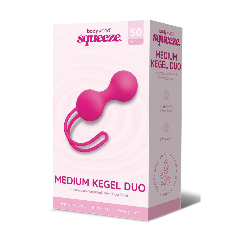 Bodywand Squeeze Medium Kegel Duo - Pink Kegel Balls - 50 grams Global Shipping