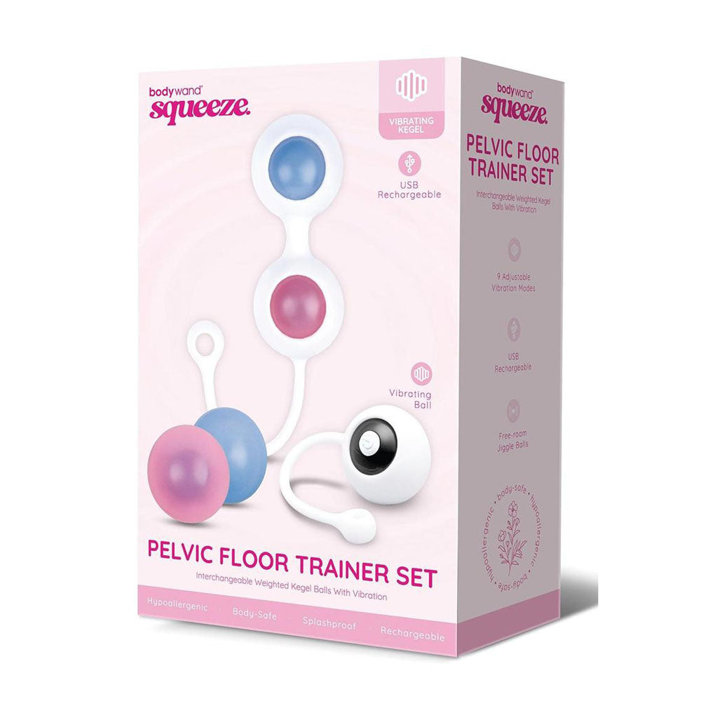 Bodywand Squeeze Pelvic Floor Trainer Set - USB Rechargeable Weighted Vibrating Kegel Set Global Shipping