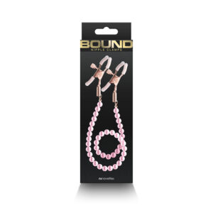 Bound DC1 Alligator Style with Pink Pearl Chain Nipple Clamps