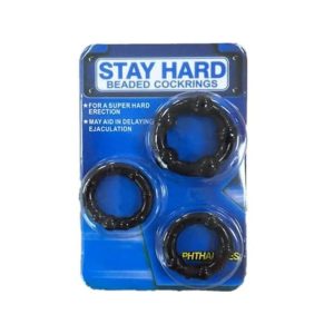 Club X Stay Hard Beaded Cockrings 3 Pack Global Shipping