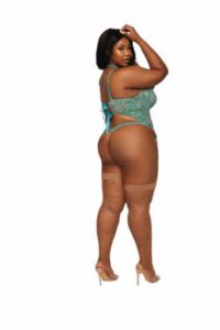 Ditsy Floral Printed Lace Bustier & G-string Set Ocean Q/s on FRISCOES (Adult Toys Online Store)