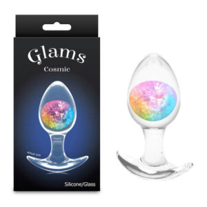 Glams Cosmic – Medium – Rainbow – Clear/Rainbow 9.5 cm Small Butt Plug