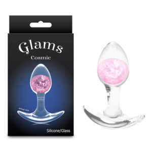 Glams Cosmic – Small – Pink – Clear/Pink 8.1 cm Small Butt Plug