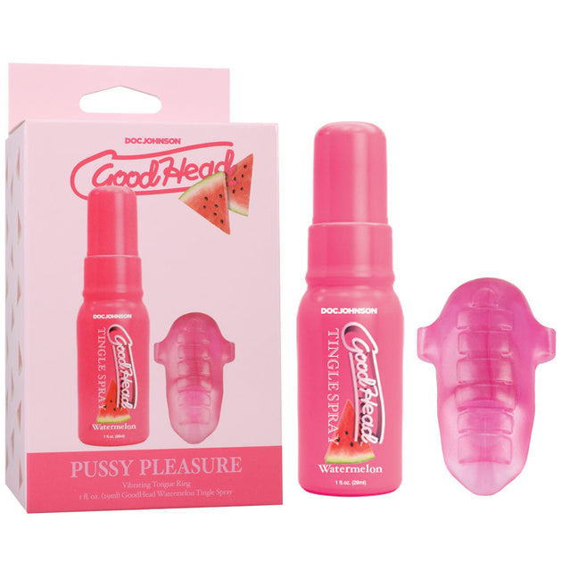 GoodHead Pussy Pleasure Party Kit - Watermelon GoodHead Tingle Spray and Vibrating Tongue Ring Global Shipping