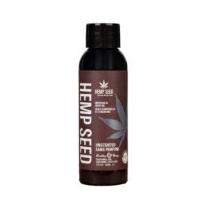 Hemp Seed Massage & Body Oil – Unscented – 59 ml Bottle