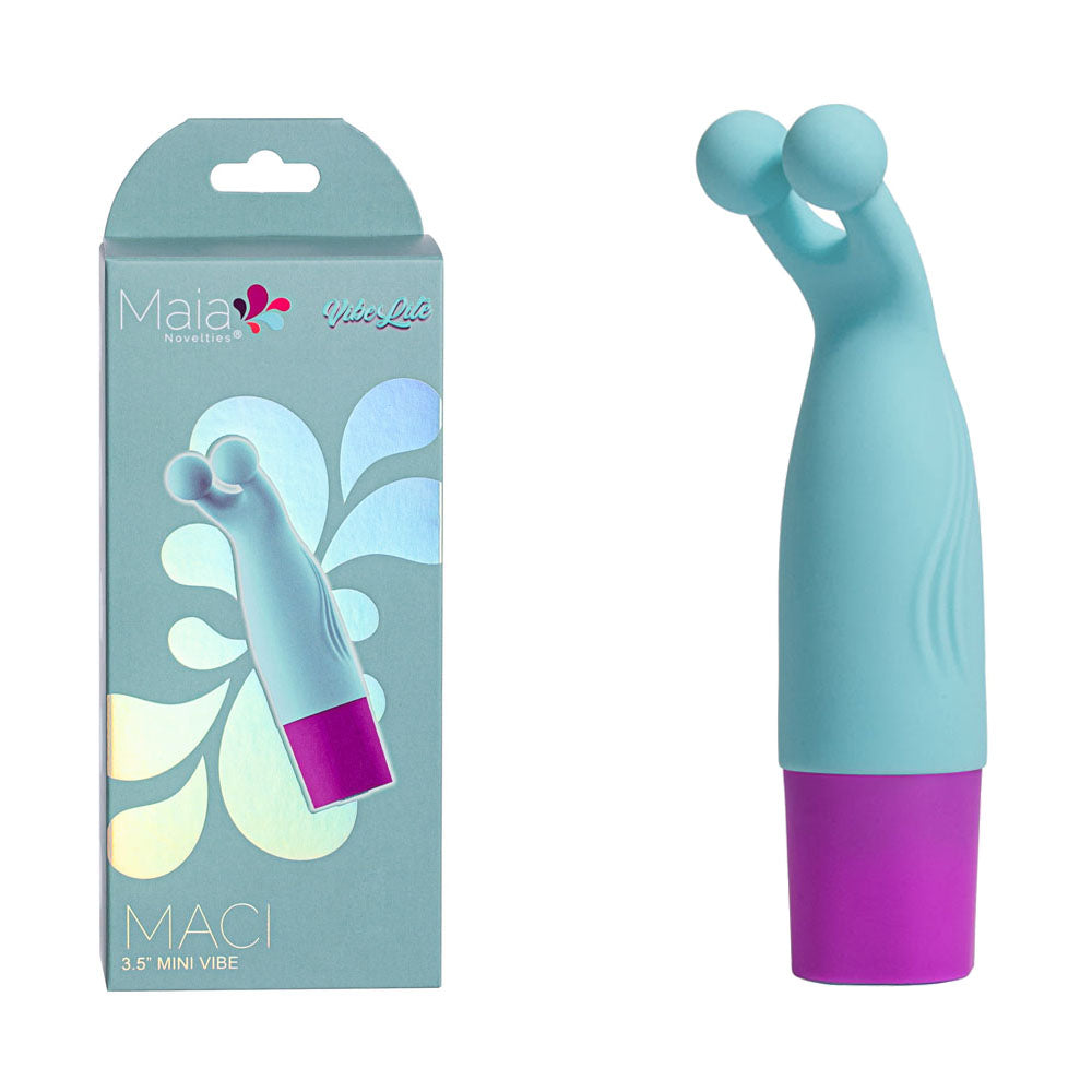 Maia MACI - Light Blue 8.9 cm USB Rechargeable Bullet Global Shipping