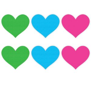 Neon Heart Pasties 3 Pk Green/Blue/Pink