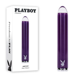 Playboy Pleasure AMETHYST – Purple 12.4 cm USB Rechargeable Glass Tipped Mini Vibrator